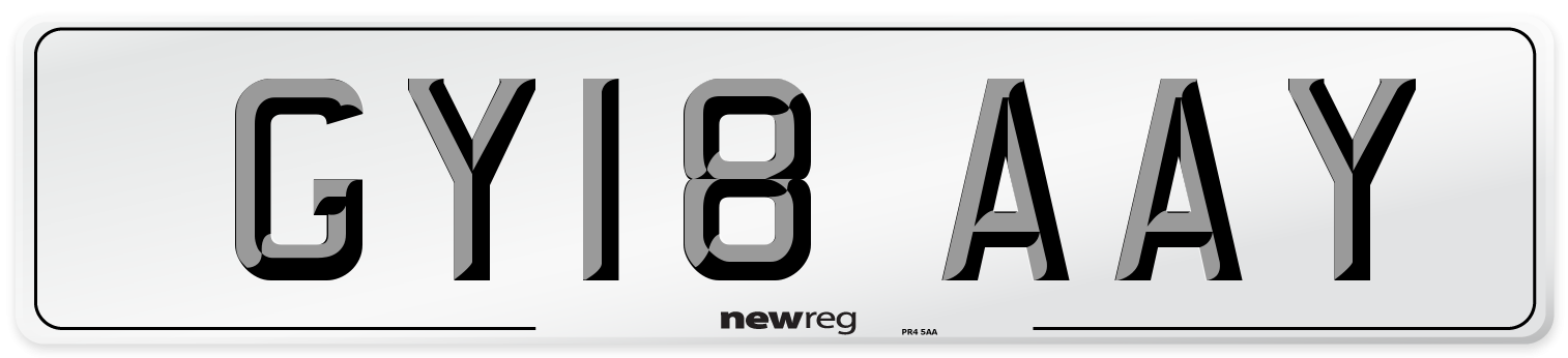 GY18 AAY Number Plate from New Reg